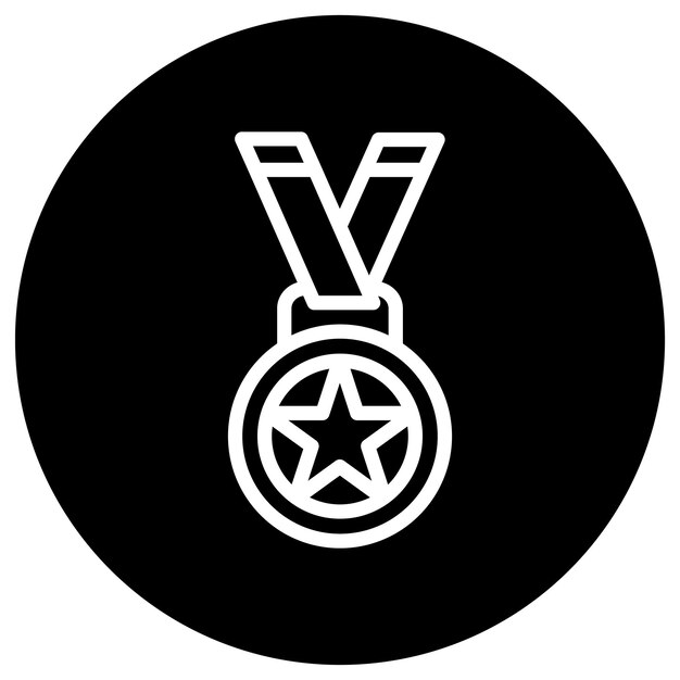 Ilustración del diseño del icono vectorial de la medalla