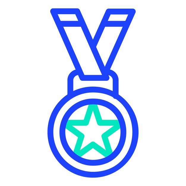 Ilustración del diseño del icono vectorial de la medalla