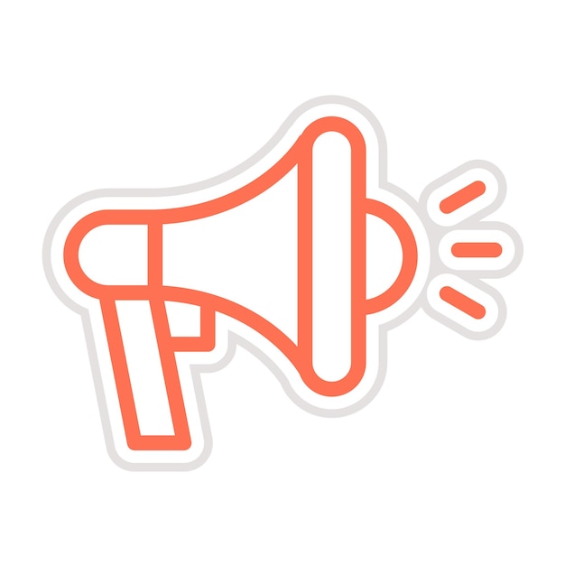 Ilustración del diseño del icono vectorial del megáfono