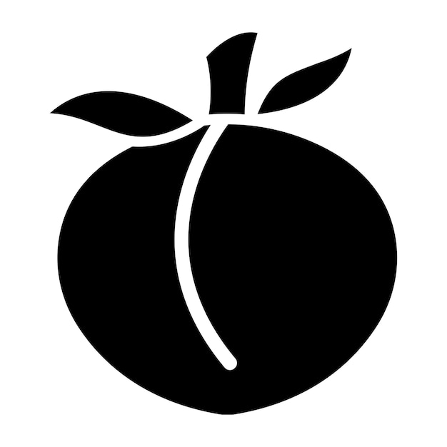 Ilustración del diseño del icono vectorial del melocotón