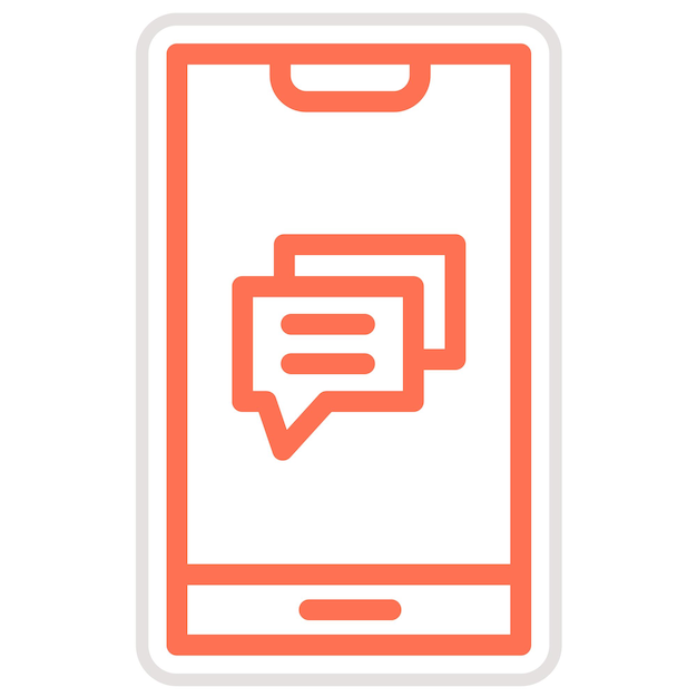 Ilustración del diseño del icono vectorial del mensaje móvil
