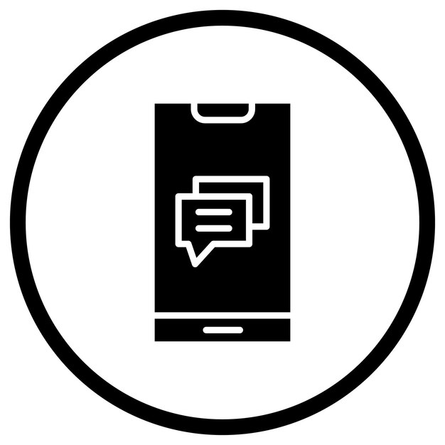 Ilustración del diseño del icono vectorial del mensaje móvil