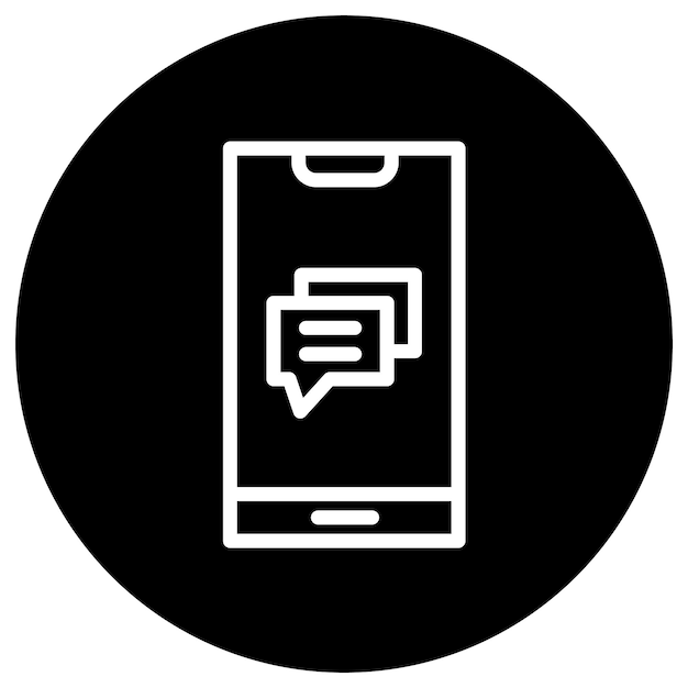 Ilustración del diseño del icono vectorial del mensaje móvil
