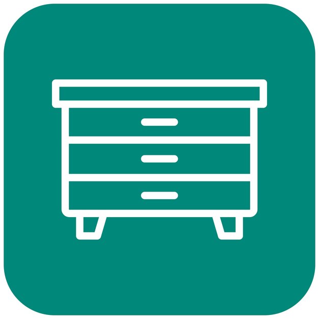Ilustración del diseño del icono vectorial de la mesa de noche