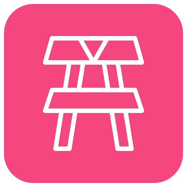 Ilustración del diseño del icono vectorial de la mesa de picnic