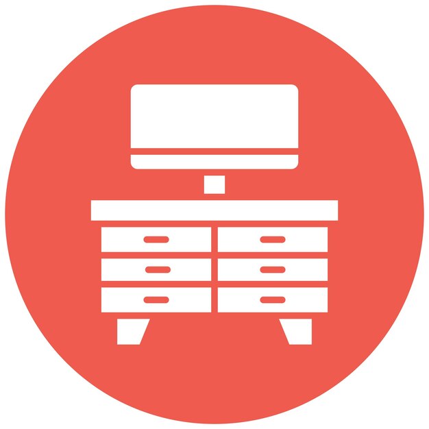 Ilustración del diseño del icono vectorial de la mesa Tv