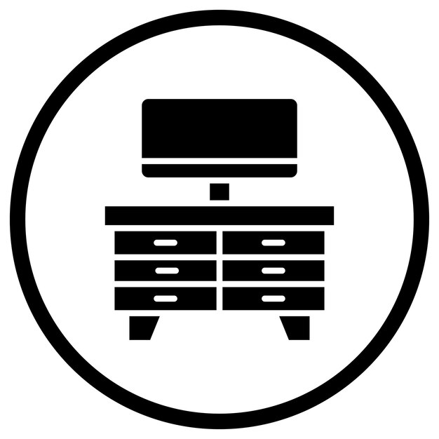 Ilustración del diseño del icono vectorial de la mesa Tv