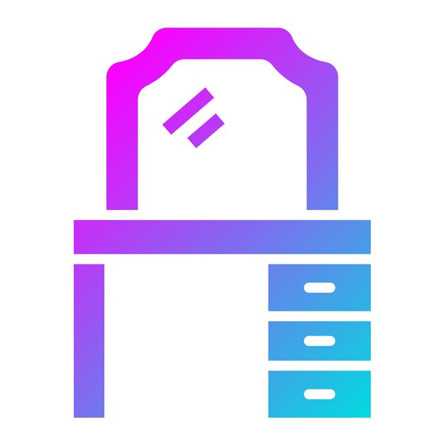 Ilustración del diseño del icono vectorial de la mesa de vestir