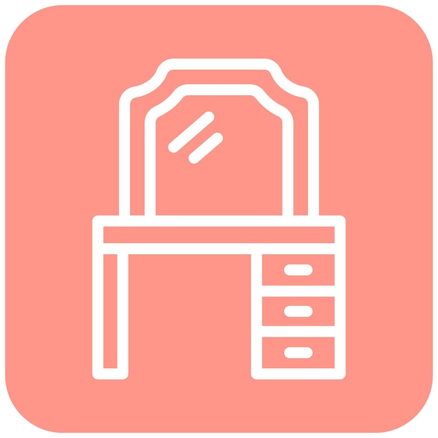 Ilustración del diseño del icono vectorial de la mesa de vestir