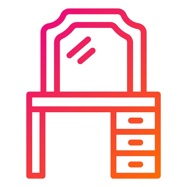 Ilustración del diseño del icono vectorial de la mesa de vestir