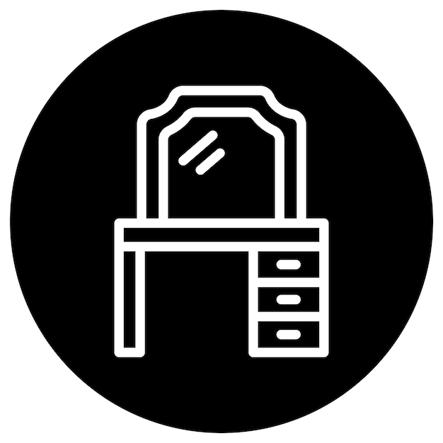 Ilustración del diseño del icono vectorial de la mesa de vestir