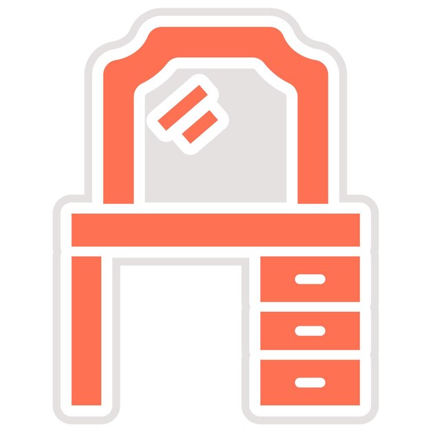 Ilustración del diseño del icono vectorial de la mesa de vestir