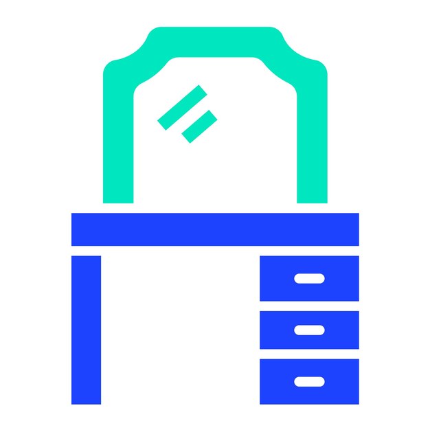 Ilustración del diseño del icono vectorial de la mesa de vestir