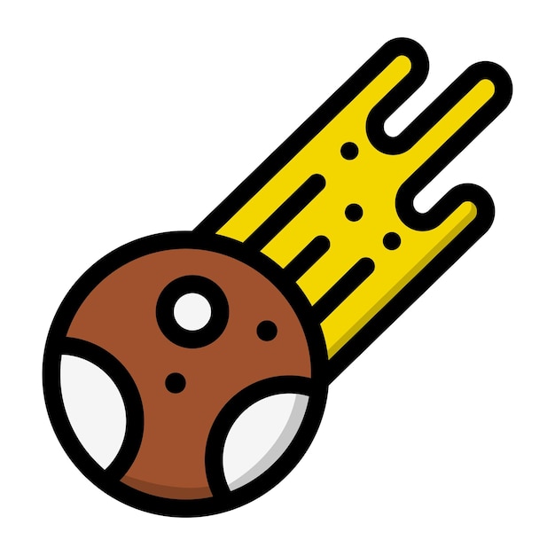 Ilustración del diseño del icono vectorial del meteorito