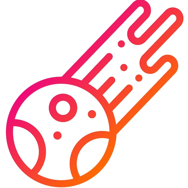 Ilustración del diseño del icono vectorial del meteorito