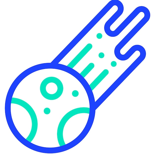 Ilustración del diseño del icono vectorial del meteorito