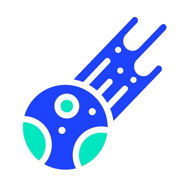 Ilustración del diseño del icono vectorial del meteorito