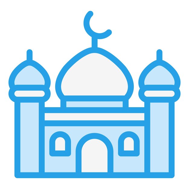 Ilustración del diseño del icono vectorial de la mezquita