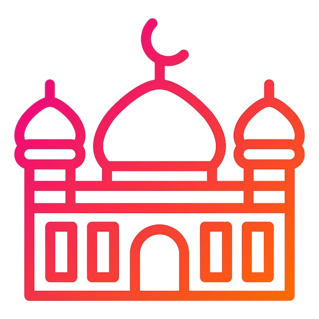 Ilustración del diseño del icono vectorial de la mezquita