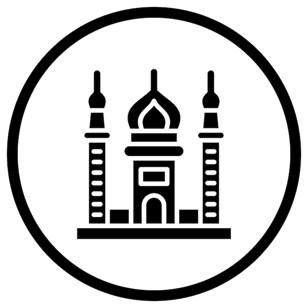 Ilustración del diseño del icono vectorial de la mezquita