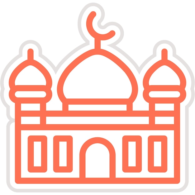 Ilustración del diseño del icono vectorial de la mezquita