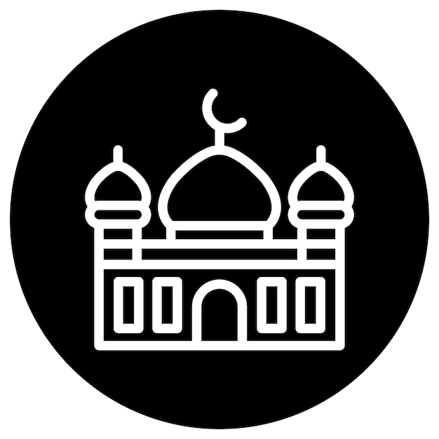 Ilustración del diseño del icono vectorial de la mezquita