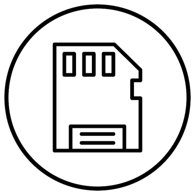 Ilustración del diseño del icono vectorial de Micro Sd