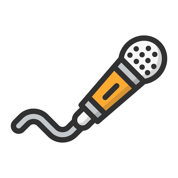 Ilustración del diseño del icono vectorial del micrófono