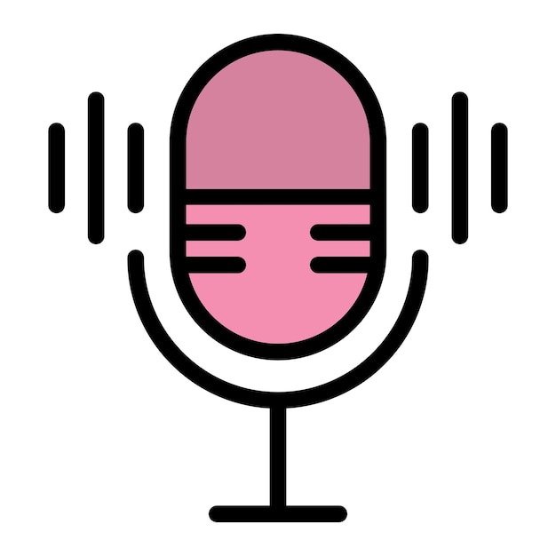 Ilustración del diseño del icono vectorial del micrófono