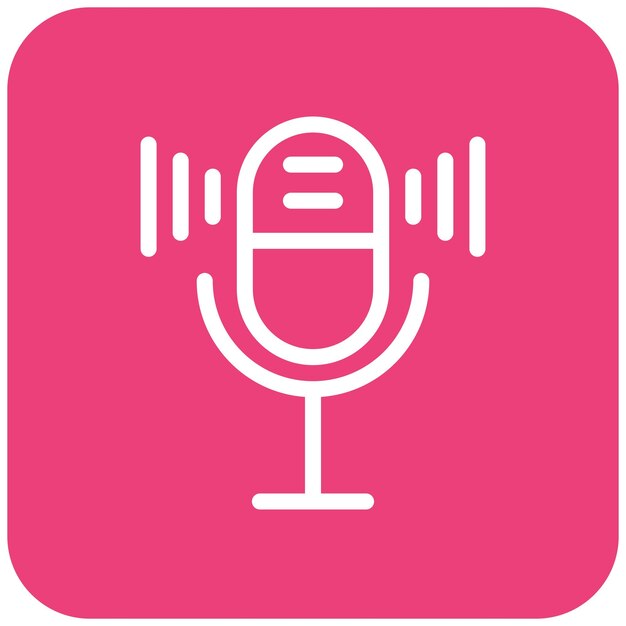 Ilustración del diseño del icono vectorial del micrófono