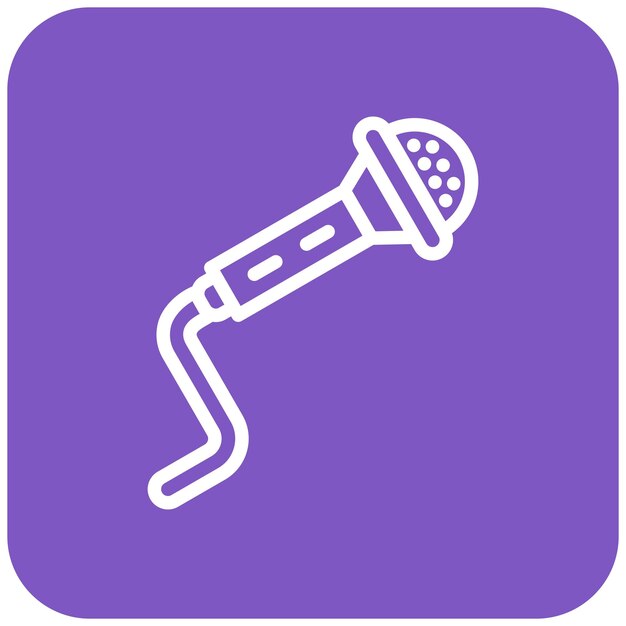 Ilustración del diseño del icono vectorial del micrófono