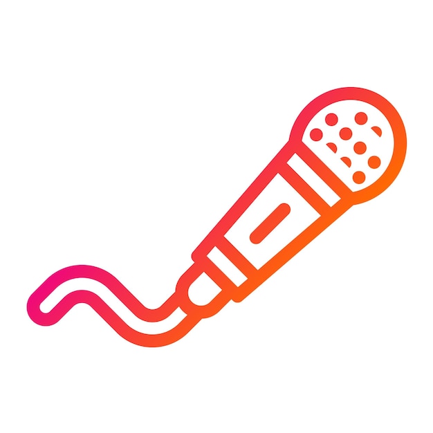 Ilustración del diseño del icono vectorial del micrófono