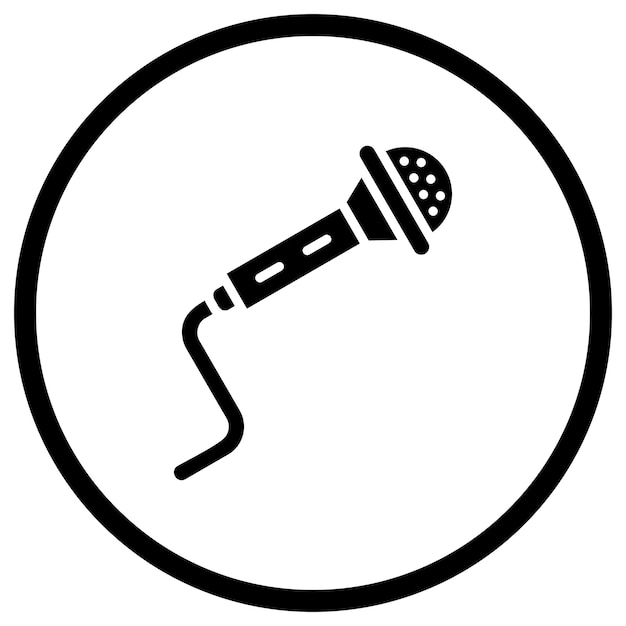 Ilustración del diseño del icono vectorial del micrófono