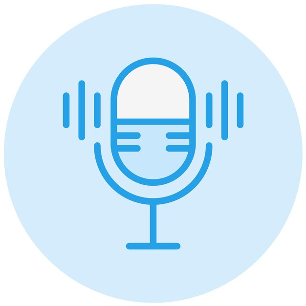 Ilustración del diseño del icono vectorial del micrófono