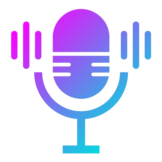 Ilustración del diseño del icono vectorial del micrófono