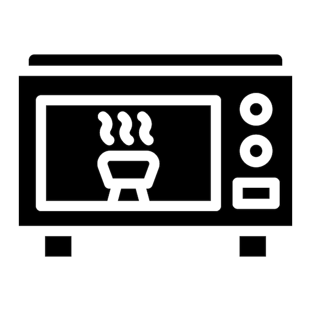 Ilustración del diseño del icono vectorial de microondas