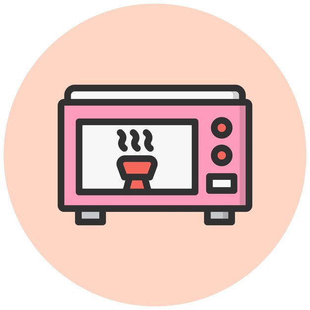 Ilustración del diseño del icono vectorial de microondas
