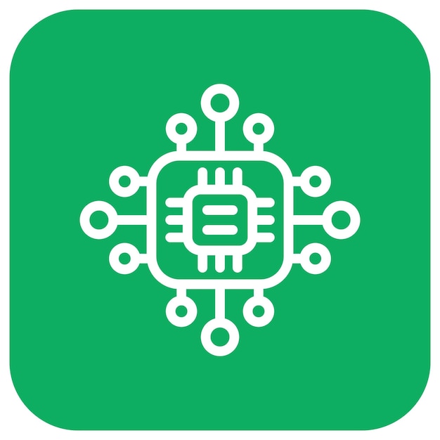 Ilustración del diseño del icono vectorial del microprocesador