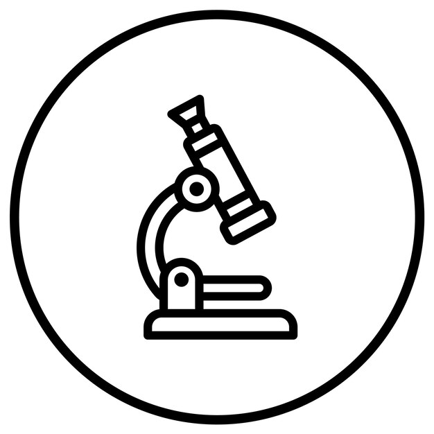 Ilustración del diseño del icono vectorial del microscopio