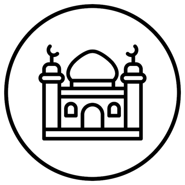 Ilustración del diseño del icono vectorial del minarete