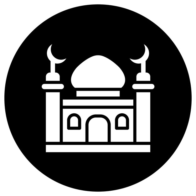 Ilustración del diseño del icono vectorial del minarete