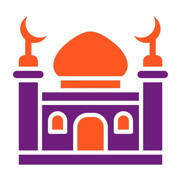 Ilustración del diseño del icono vectorial del minarete