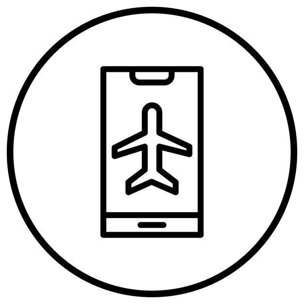 Ilustración del diseño del icono vectorial del modo avión