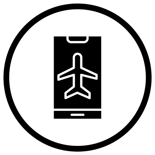 Ilustración del diseño del icono vectorial del modo avión