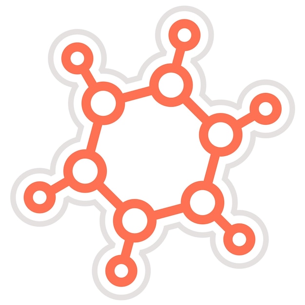 Ilustración del diseño del icono vectorial de las moléculas biológicas