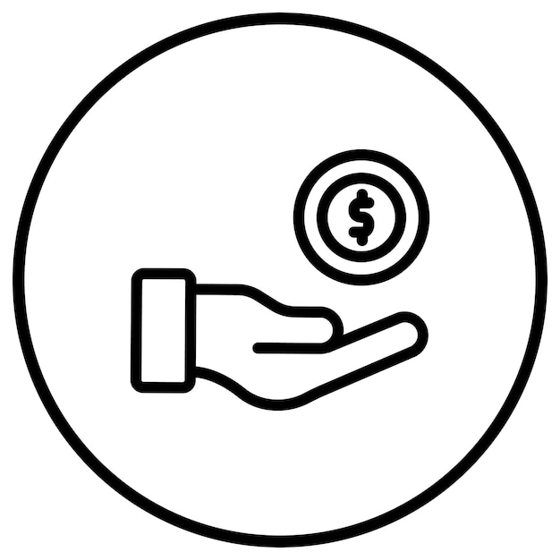 Ilustración del diseño del icono vectorial de la moneda
