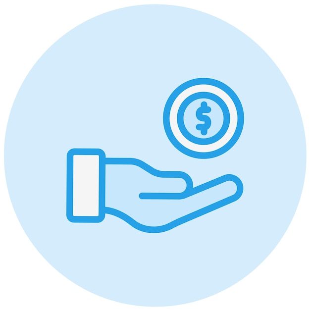 Ilustración del diseño del icono vectorial de la moneda