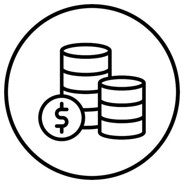 Ilustración del diseño del icono vectorial de las monedas