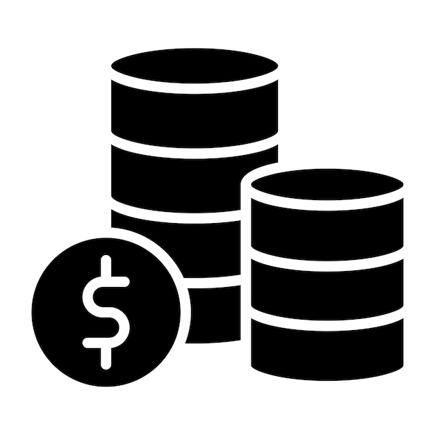 Ilustración del diseño del icono vectorial de las monedas