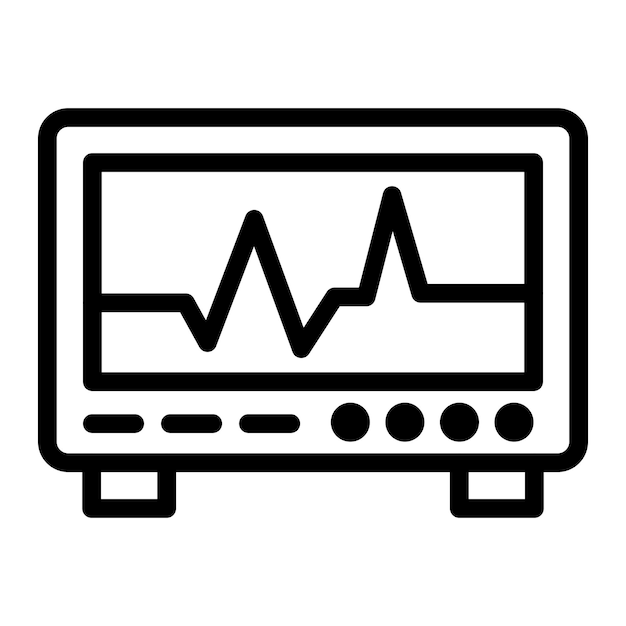 Ilustración del diseño del icono vectorial del monitor de ECG